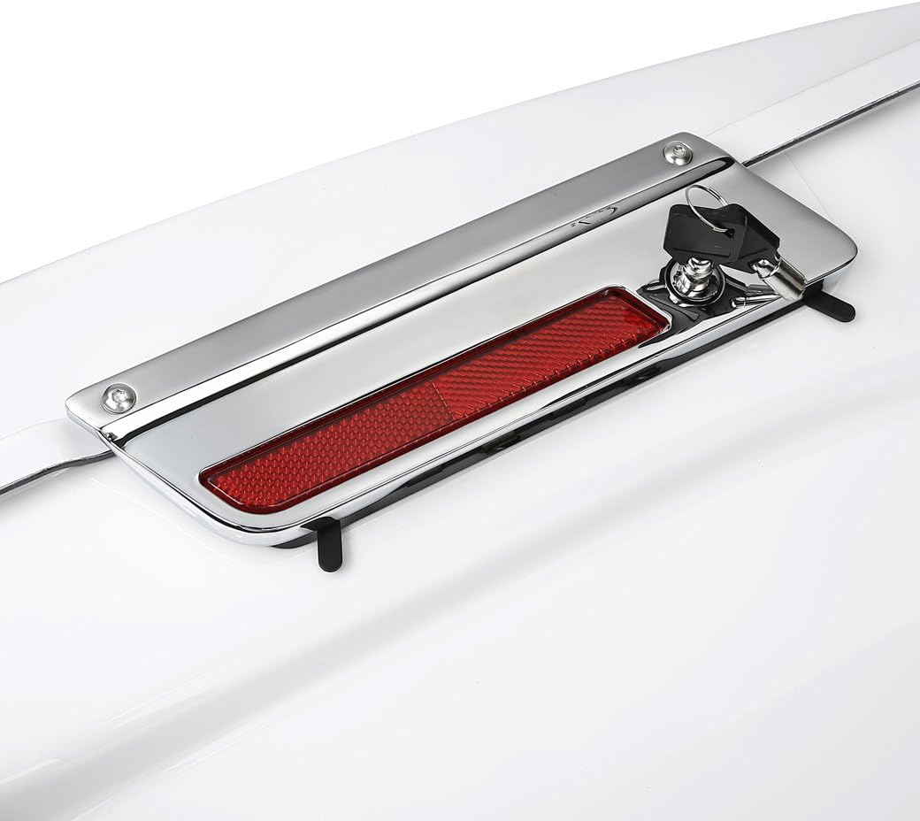 XFMT Motorcycle Stretched Saddlebags 5" Extended Hard Saddle Bags For Harley Touring Road King Street Glide Road Glide Electra Glide Ultra Classic 1993-2013, White