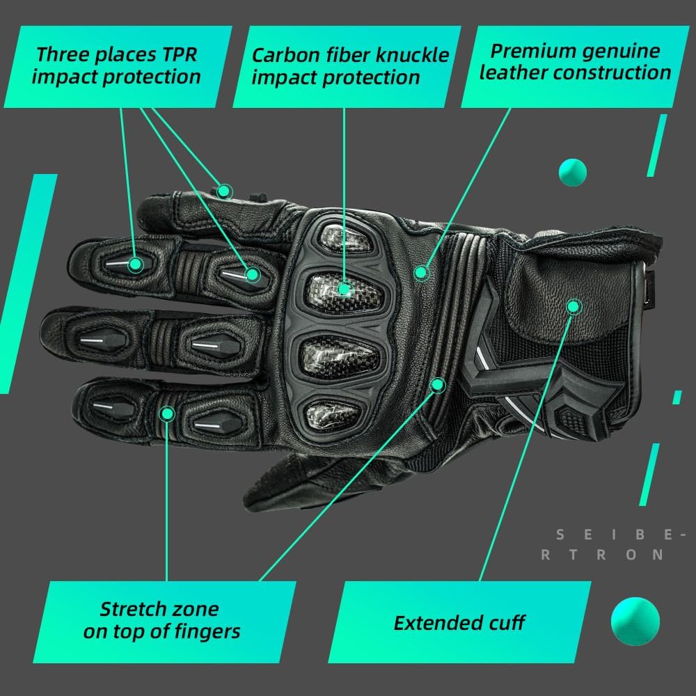 Seibertron SPS Series Touchscreen Motorcycle Motocross BMX ATV MTB Bicycle Cycling Full or Half Finger Gloves Adult and Youth