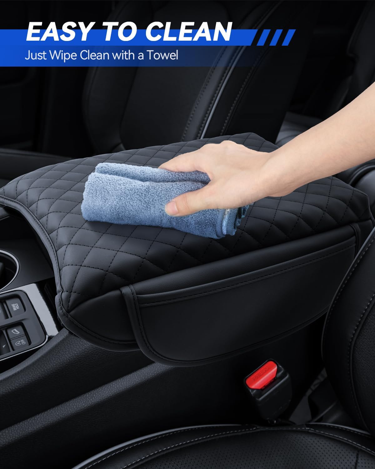 Armrest Cover for 2023-2025 Honda Pilot& 2024-2026 Passport& 2024 2025 Ridgeline Accessories Center Console Middle Lid Pad Protector for Car Elbow Rest-Thickened with Side Pockets Padded