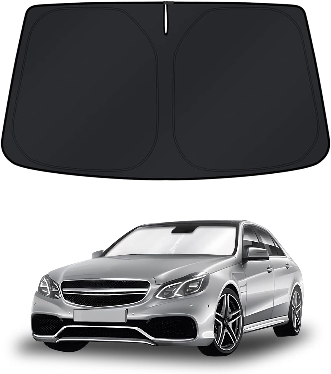 KUST Windshield Sun Shade for Mercedes-Benz C-Class 2008-2014 Window Shade Sun Visor Cover Foldable Blocks UV Rays Keep Your Car Cooler
