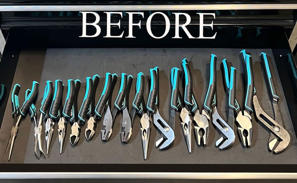 Plier Organizer Rack for Tool Box Storage, Holds Regular and Wide Handle Pliers, Fits Toolbox or Chest Drawers, Durable and Space-Saving Design by MLTOOLS