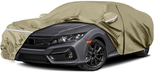 Waterproof Car Covers Replace for 2011-2025 Honda Civic, Multilayer Heavy Duty with Cotton Liner All Weather Custom-fit Car Cover with Zipper Door, Windproof Bands for Snow Rain Dust Protection