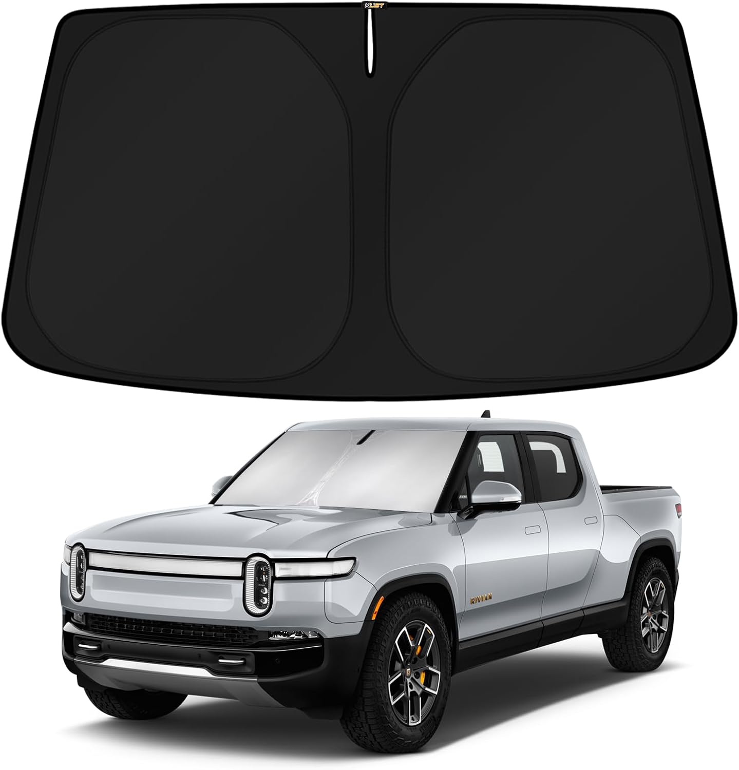 KUST Windshield Sun Shade for Rivian R1T R1S Accessories 2022-2025 2026 Sunshade Window Sun Visor Protector Foldable Blocks UV Rays Keep Your Car Cooler