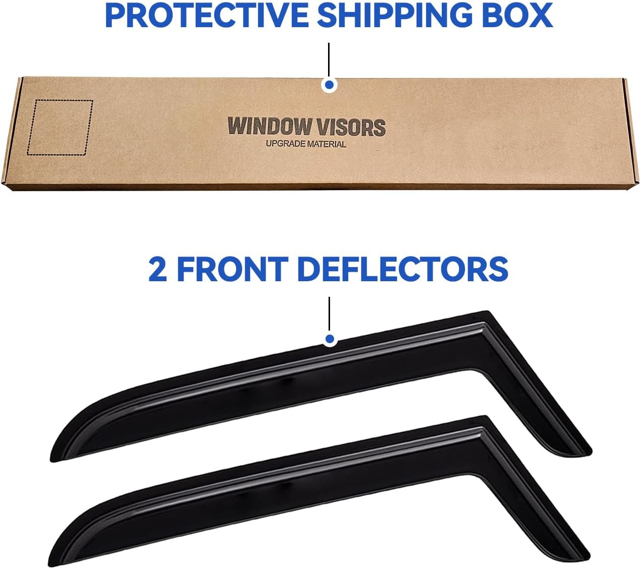 Window Visors Rain Guards Shield for 1997-2006 Jeep Wrangler, Out-Channel Window Vent Wind Deflectors Visors Shades for 97-06 Wrangler TJ, 2PCS