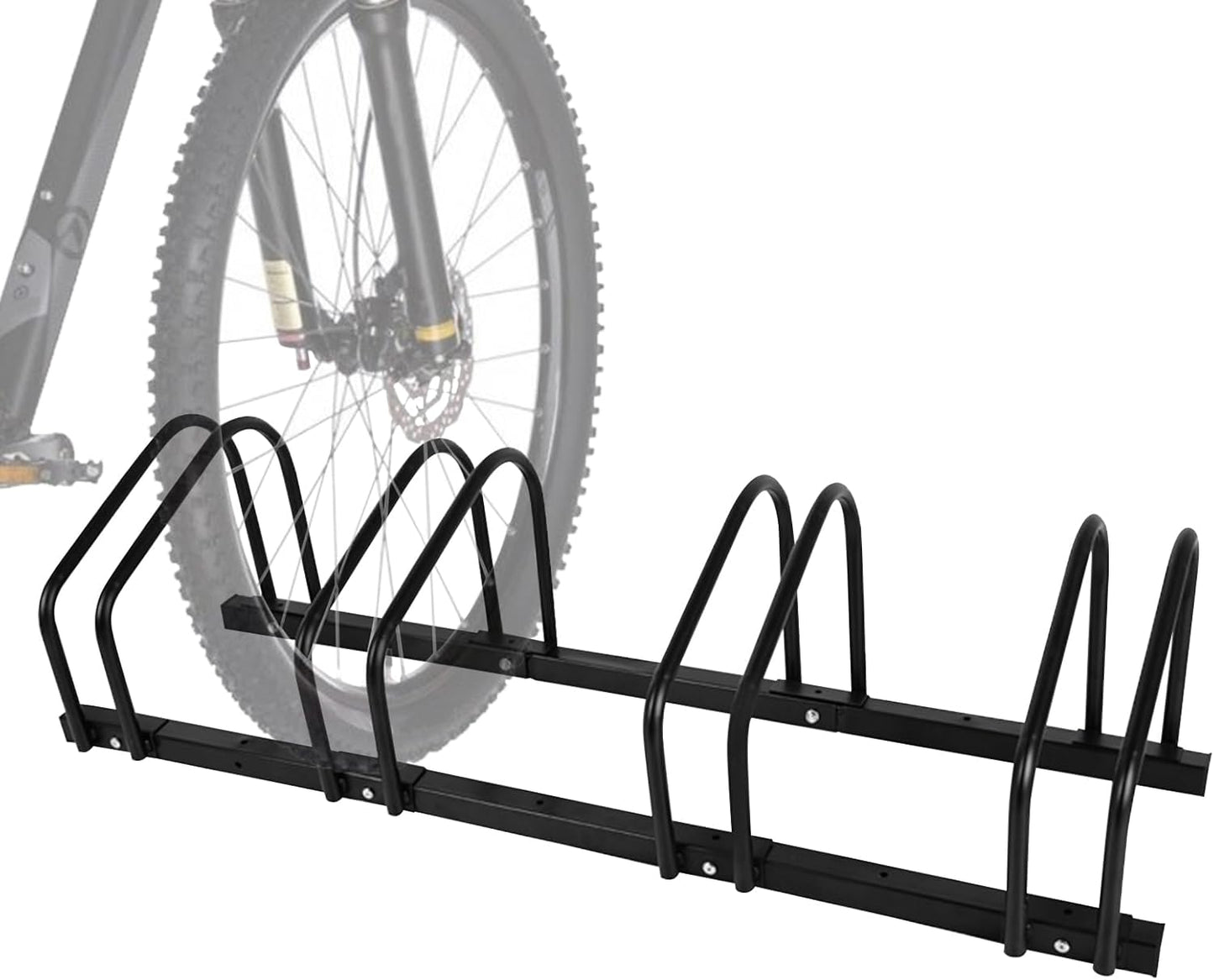 iCool Bikes Floor Bike Stand for 4 Bike, Bike Parking Rack Garage Bike Storage Indoor/Outdoor Stand, Max. Tire Width 2.15"