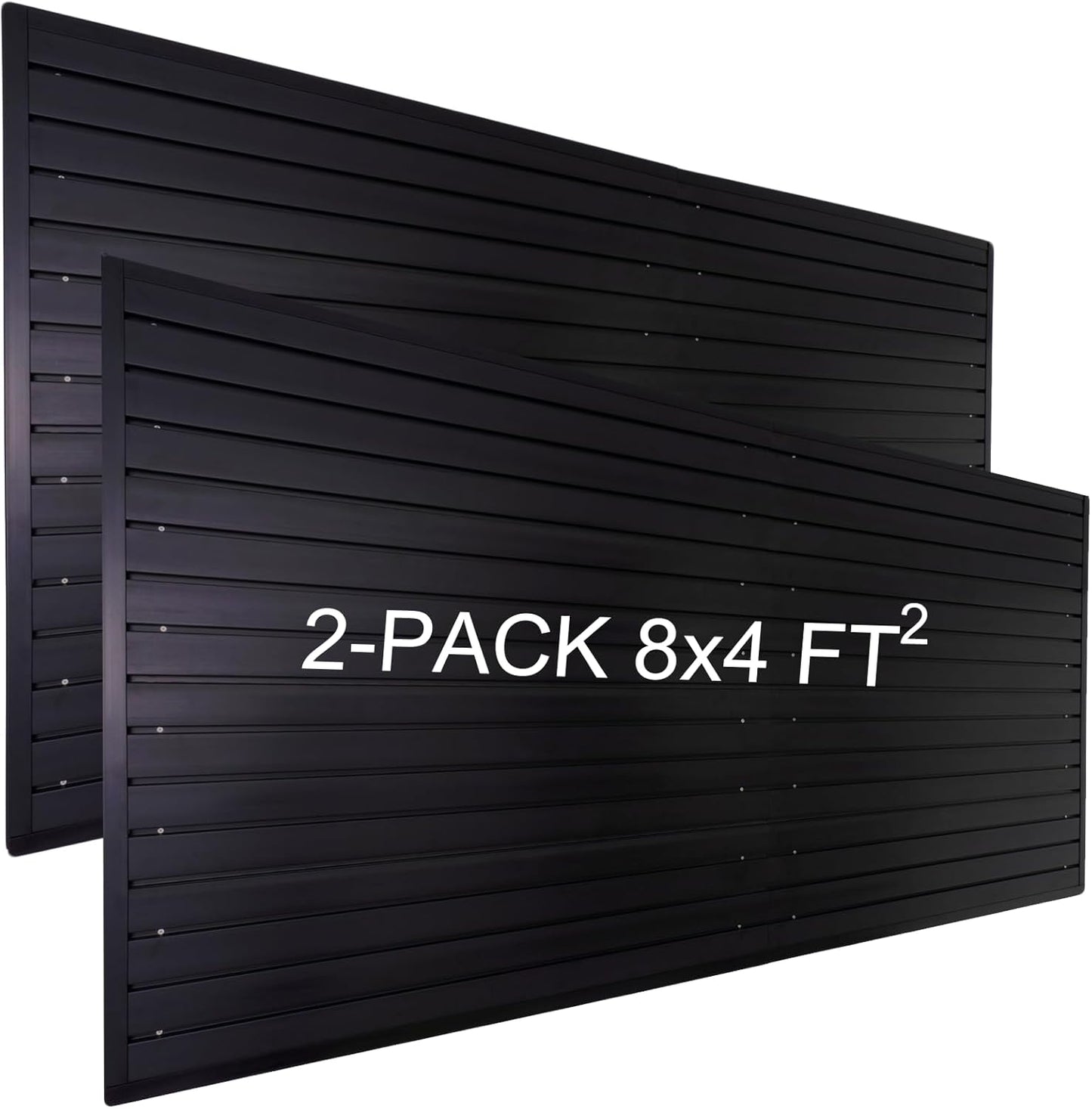 Slat Wall Paneling Garage Wall Organizer, PVC Black Slatwall Panels 2 Pack 4x8 ft Garage Tool Organizer Wall Mount Garden Storage, Slat Board Ladder Bike Rack Garage Storage & Organization Products
