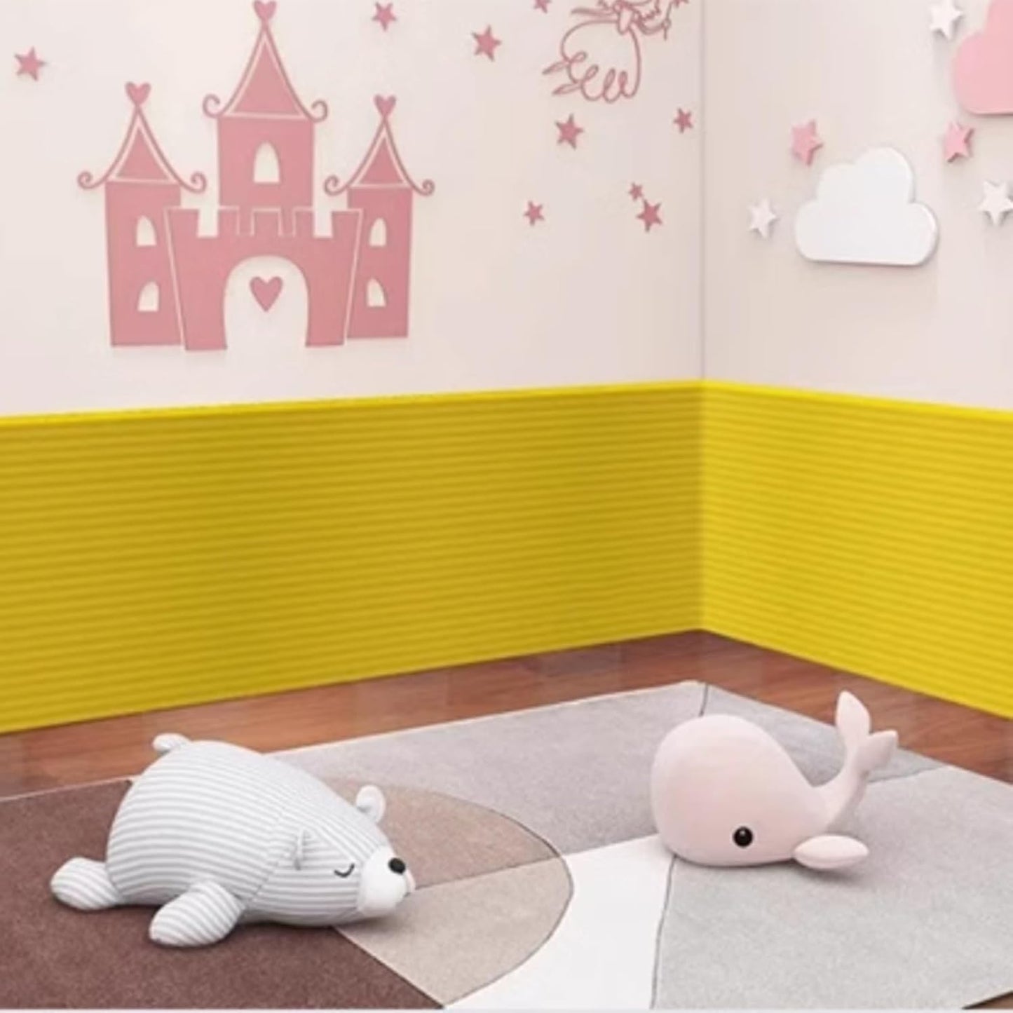 Garage Car Door Protector Wall Bumper Guard Extra Thick Self-Adhesive Furniture Warehouse Foam Column Protector for Parking Garages Cuttable, Yellow (Yellow, 2x10ft)