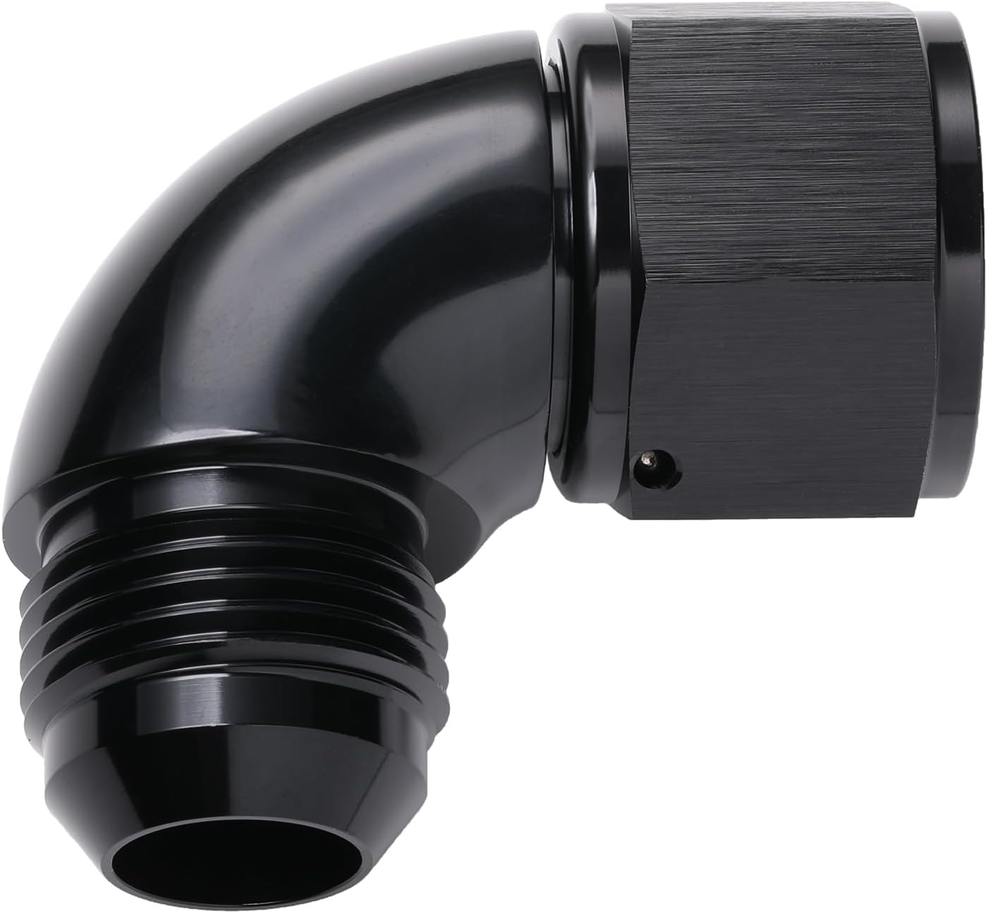 90 Degree 16AN Male to 16AN Female Swivel Full Flow Fitting Adapter Coupler Aluminum Black