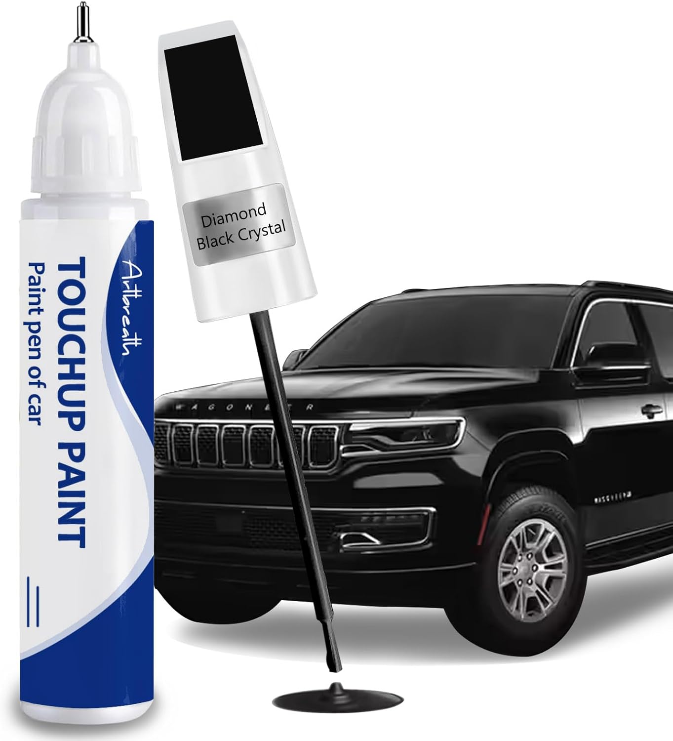 Diamond Black Crystal(PXJ/KXJ) Touch Up Paint for JEEP-Exact Match–Chips and Nicks Car Paint Scratch Repair Kit Automotive Paint Pen for Wrangler-JK/Commander/Compass/Grand-Cherokee/Renegade