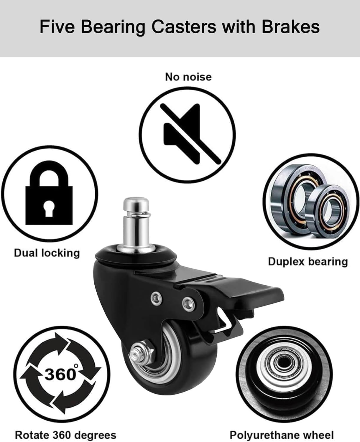 Rolling Stool and 4 Wheels with Brakes Rolling Chair for Home Office Garage Shop Roller Seat Water-Proof High Density Cushion and Steel Pink