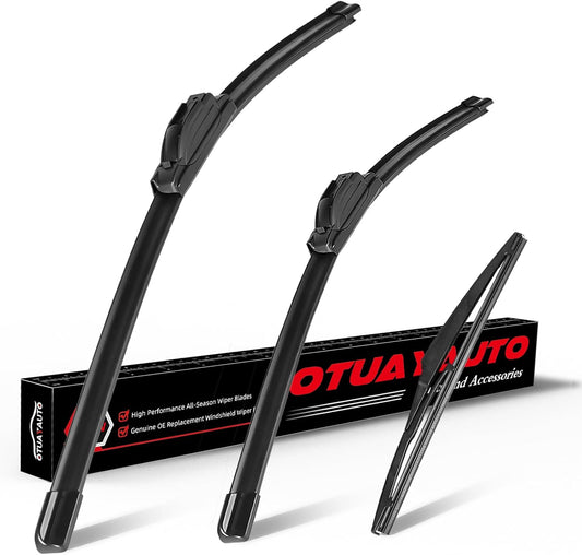 OTUAYAUTO Premium Windshield Wiper Blades - Replacement for Dodge Durango 11-23, Jeep Grand Cherokee 11-13, All-Weather Performance, Front and Rear Wiper Blades, J/U Hook - 22"+21"+12" (Pack of 3)
