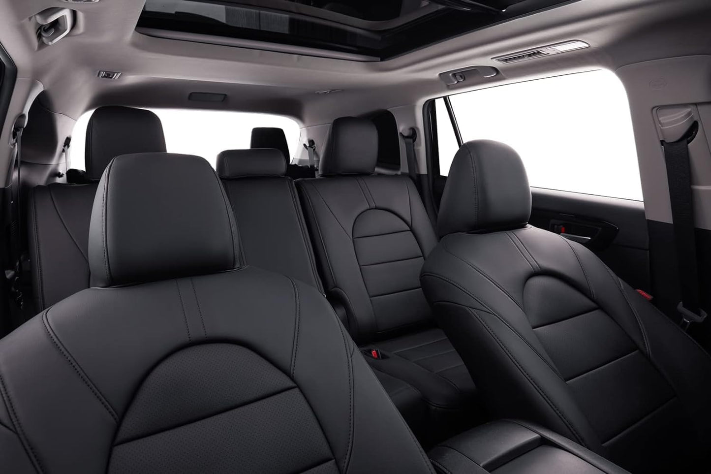 coverdream Custom Fit Camry Car Seat Covers for 2025 Toyota Camry XLE,XSE,Full Coverage Waterproof Leather Seat Protector(Full Set,Black)