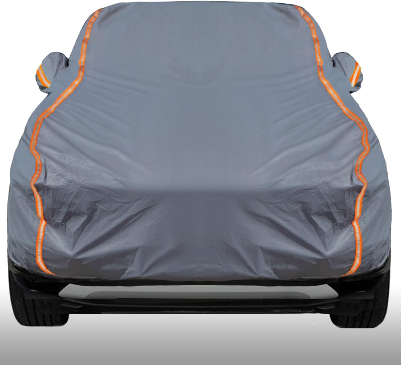 KEYOOG Universal Waterproof Heavy Weight Full Car Covers, Fit SUVs, All Weather, Outdoor Full Cover Weatherproof UV Sun Protection Snow Dust Storm Resistant with PEVA Cotton, Fit Length 198"-208"