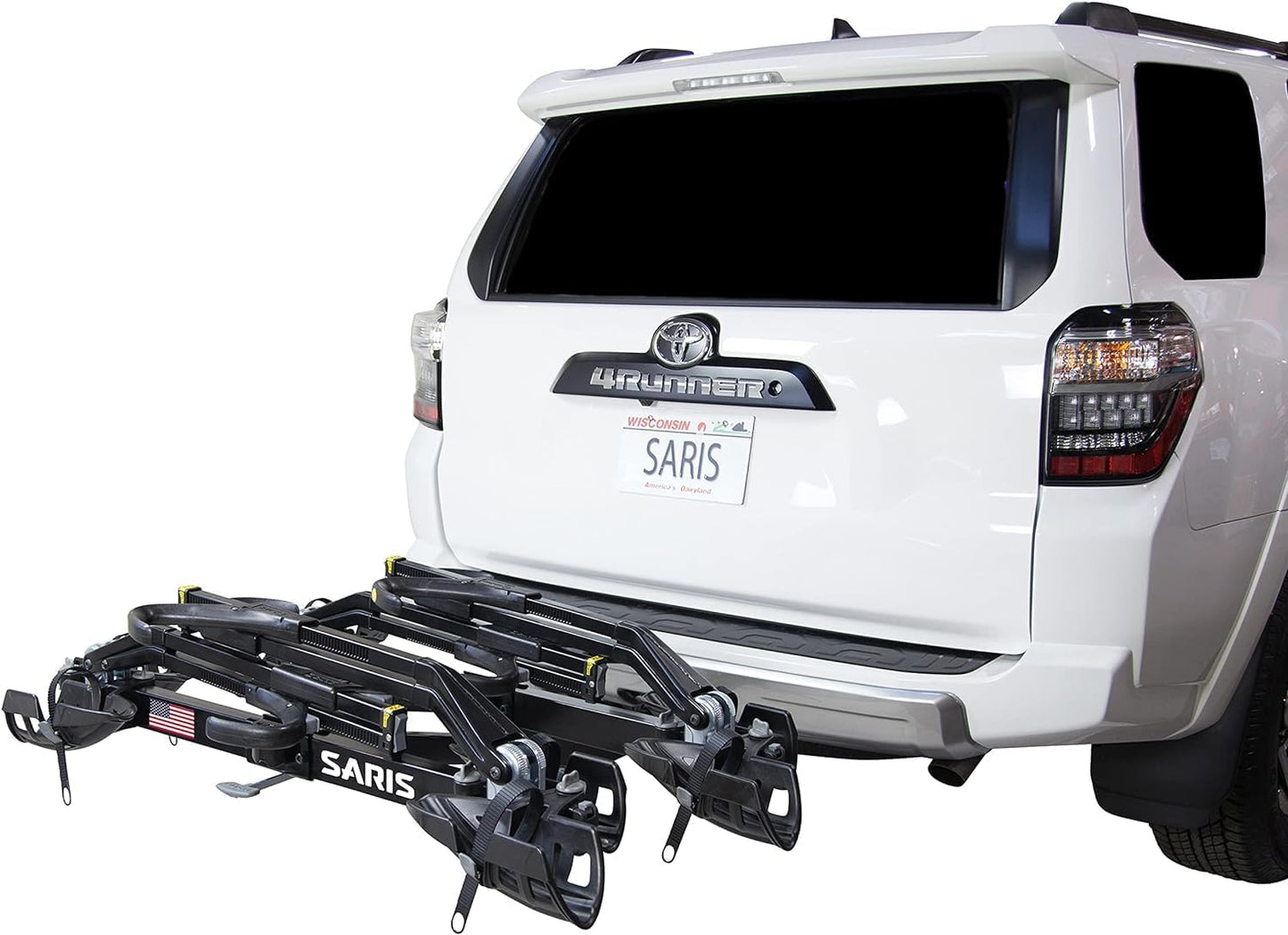 Saris SuperClamp EX 4-Bike Hitch Rack – Lightweight Platform Bike Carrier for Car, SUV, Truck – Tilting Design, Secure Wheel Clamping, Fits Road, Mountain, E-Bikes – 2" Hitch Receiver