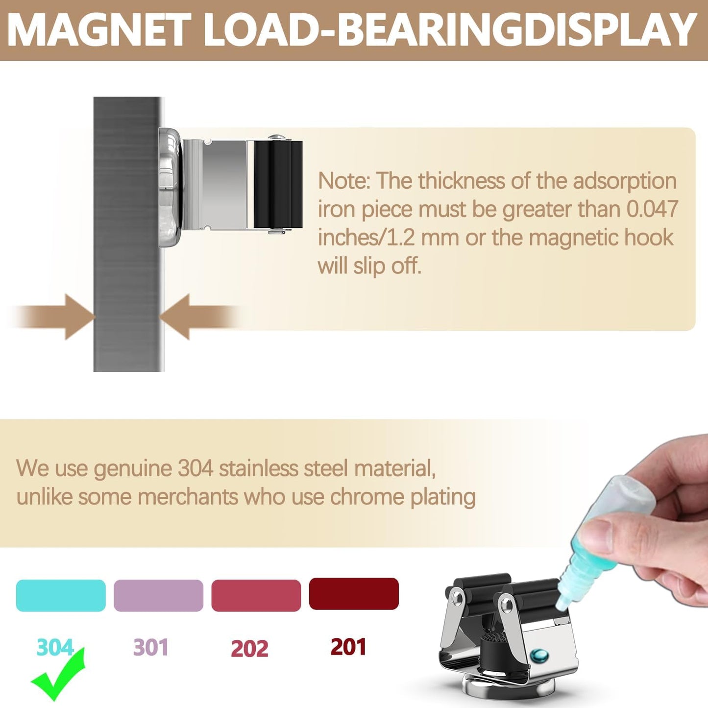 3-H Magnetic Broom Holder with Strong Magnetic Hook 8 Pack,Broom Holder Wall Mount for Garage Garden Shed Storage System Laundry Room Home Kitchen Organization