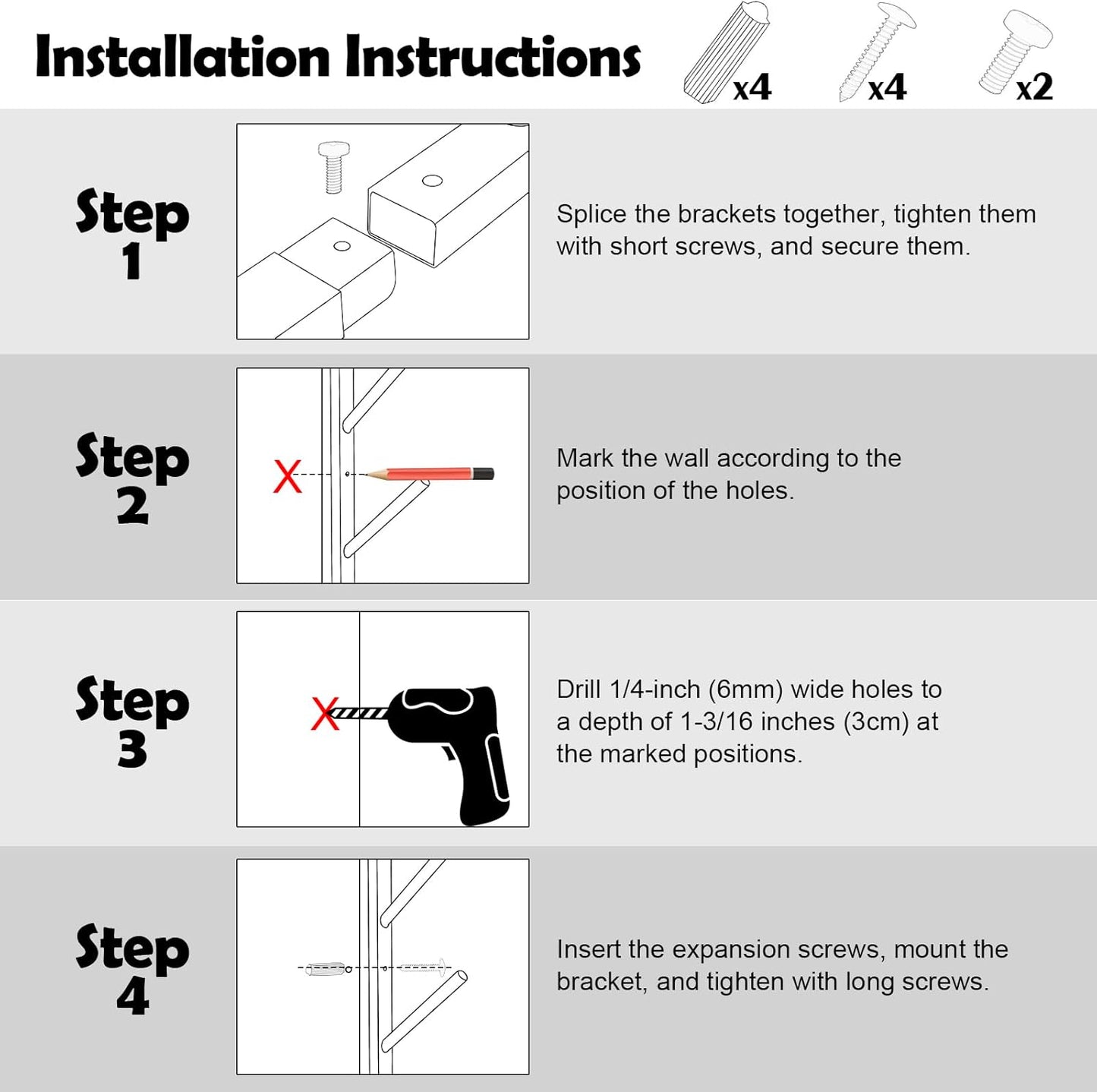 Skateboard Rack Wall Mount – Skateboard Wall Hanger, Snowboard Display Wall Mount, Ski Holder | 4-Floor Skateboard & Ski & Snowboard Storage Rack | Snowboard & Ski Lover Gifts