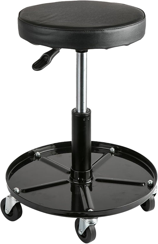 Aain Heavy Duty Adjustable Rolling Seat, with Tool Tray, 5pcs Casters, 15.3" to 20.2"