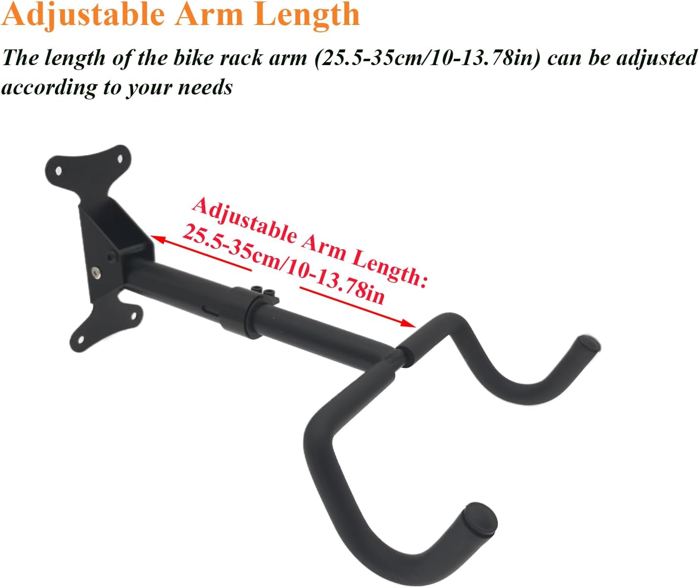 Bike Wall Mount Heavy Duty Steel Bicycle Rack 360°Swivel Adjustable Bike Hanger Space-Saving Foldable Bike Hook Soft Padding Bike Holder Fits City Bikes Mountain Bikes Road Bikes