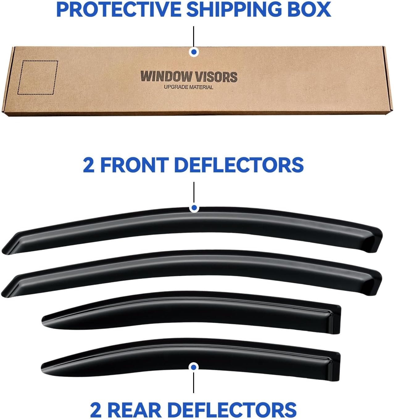 Window Visors Rain Guards Shield for 2005-2010 Pontiac G6, Out-Channel Window Vent Wind Deflectors Visors Shades for 05-10 Pontiac G6