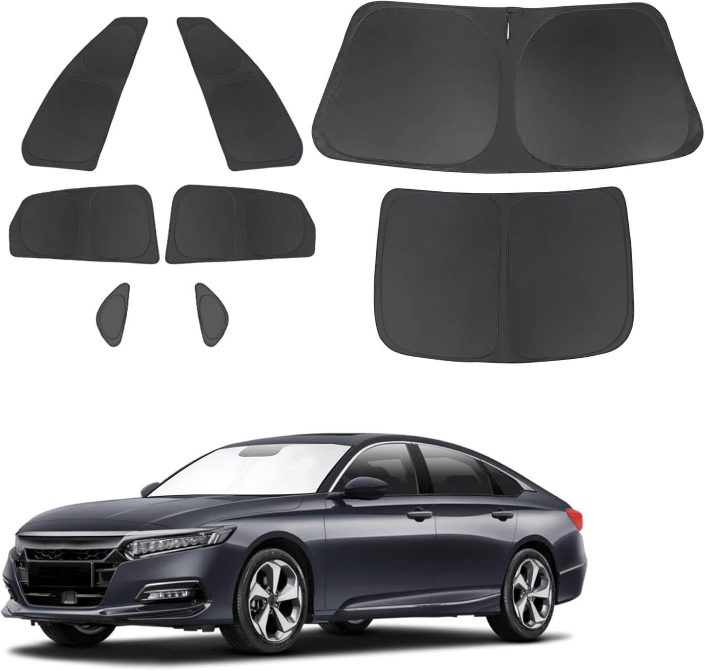 TINGLU Window Shades for Honda Accord 2023 2024 2025 Accessories Car Side Full Windows Windshield Sun Shade Sun UV Rays & Privacy Protection for Camping,Napping,and Relaxing 8PCS