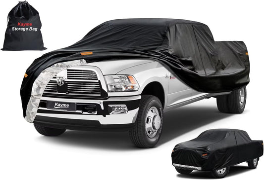 Kayme Truck Cover Custom Fit Dodge Ram 2500/3500(2002-2025) Regular Cab Long Bed. Full Exterior Heavy Duty Outdoor Pickup Truck Car Cover Waterproof All Weather.Car Tarp for Wind Sun Dust Protection.
