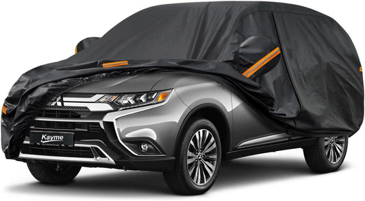 Kayme 7 Layers SUV Car Cover Custom Fit for Mitsubishi Outlander (2005-2025) Waterproof All Weather for Automobiles, Outdoor Full Cover Rain Sun UV Protection.