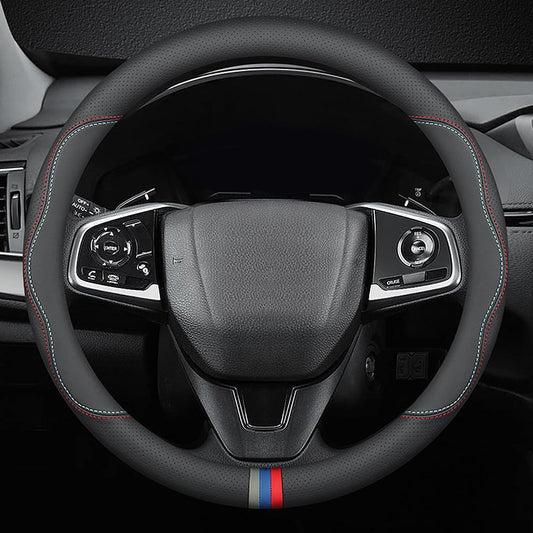 New Nappa Leather car Steering Wheel Cover, Universal 15 inch Black