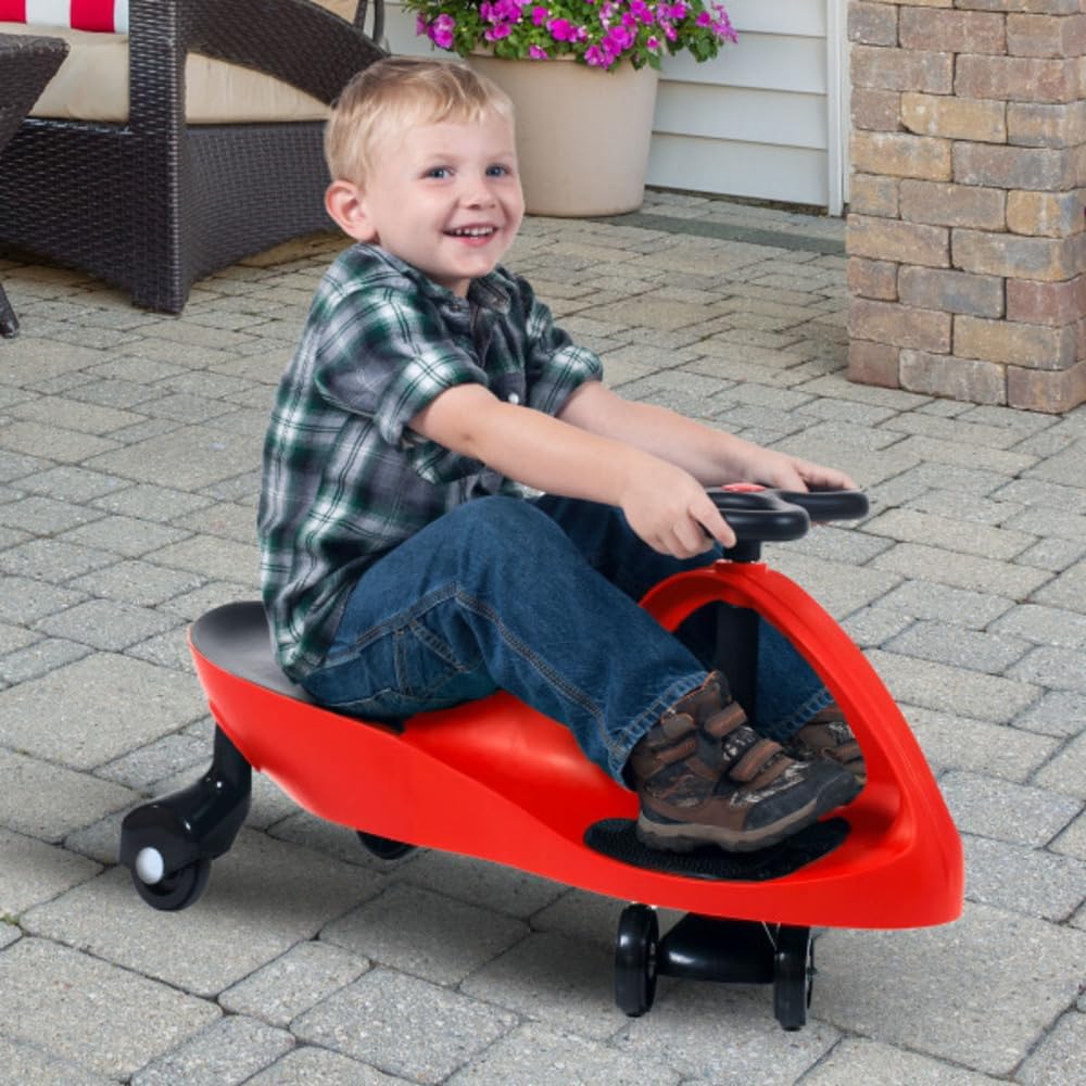 Wiggle Car - Ride on Toy for Ages 3 and Up - Toddler Ride on Toys with no Batteries, Gears, or Pedals Just Twist, Wiggle, and Go by Lil’ Rider (Red)