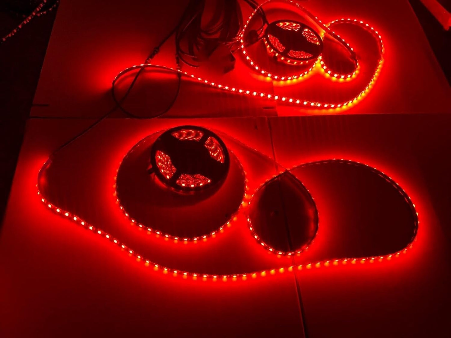 Black Out Full Tinted Smoked LEDs x4PCS 5FT 1.4Meters 60" RGB Dream Color Chasing IP65 Light Strips for Car Truck Slingshot Golf Cart Vehicle Underbody Wheel Hood Grille Lights Bluetooth + Remote