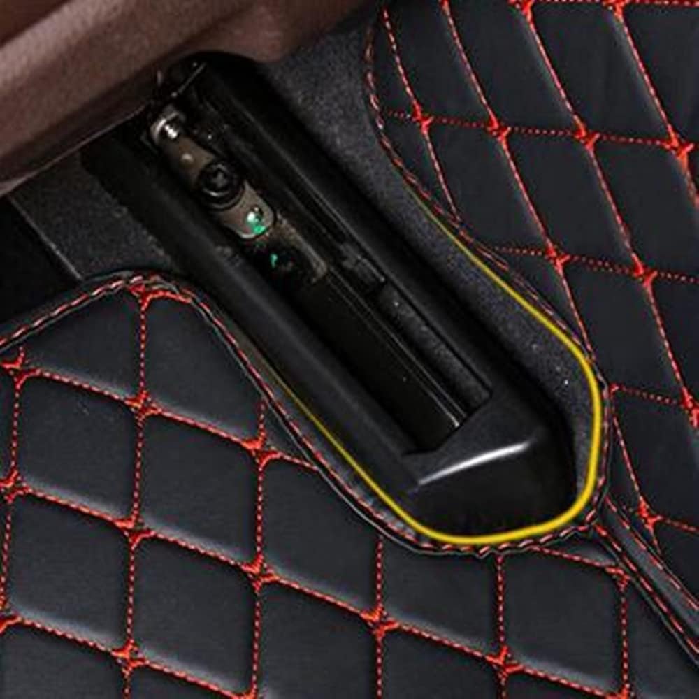 Custom All-Weather Protection Luxury Leather Floor Mats for Cars SUVs Trucks According Anti-Slip Leather Floor mats ﻿ (17,Orange)