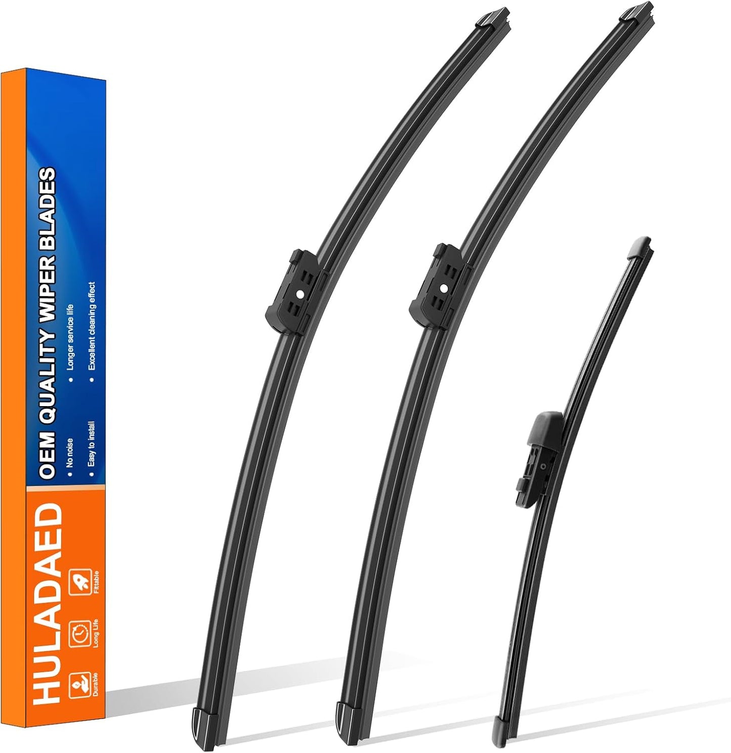 HULADAED® 26'' 22'' 12'' Windshield Wipers Replacement for Volkswagen/VW Atlas 2023-2018,Silicone Front Rear Wiper blades for MY Car-All Weather & Quiet(3 PACK)