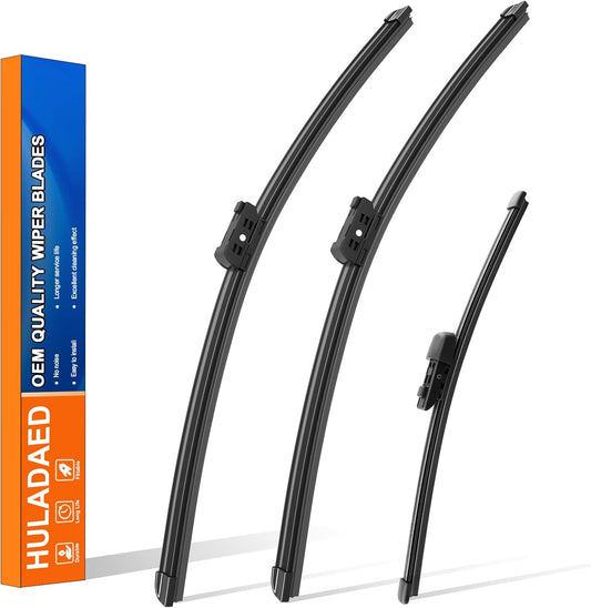 HULADAED® 25'' 22'' 15'' Windshield Wipers Replacement for Volkswagen Tiguan 2022-2018 Touareg 2023-2019 Silicone Front Rear Wiper blades for MY Car-All Weather & Quiet(3 PACK)