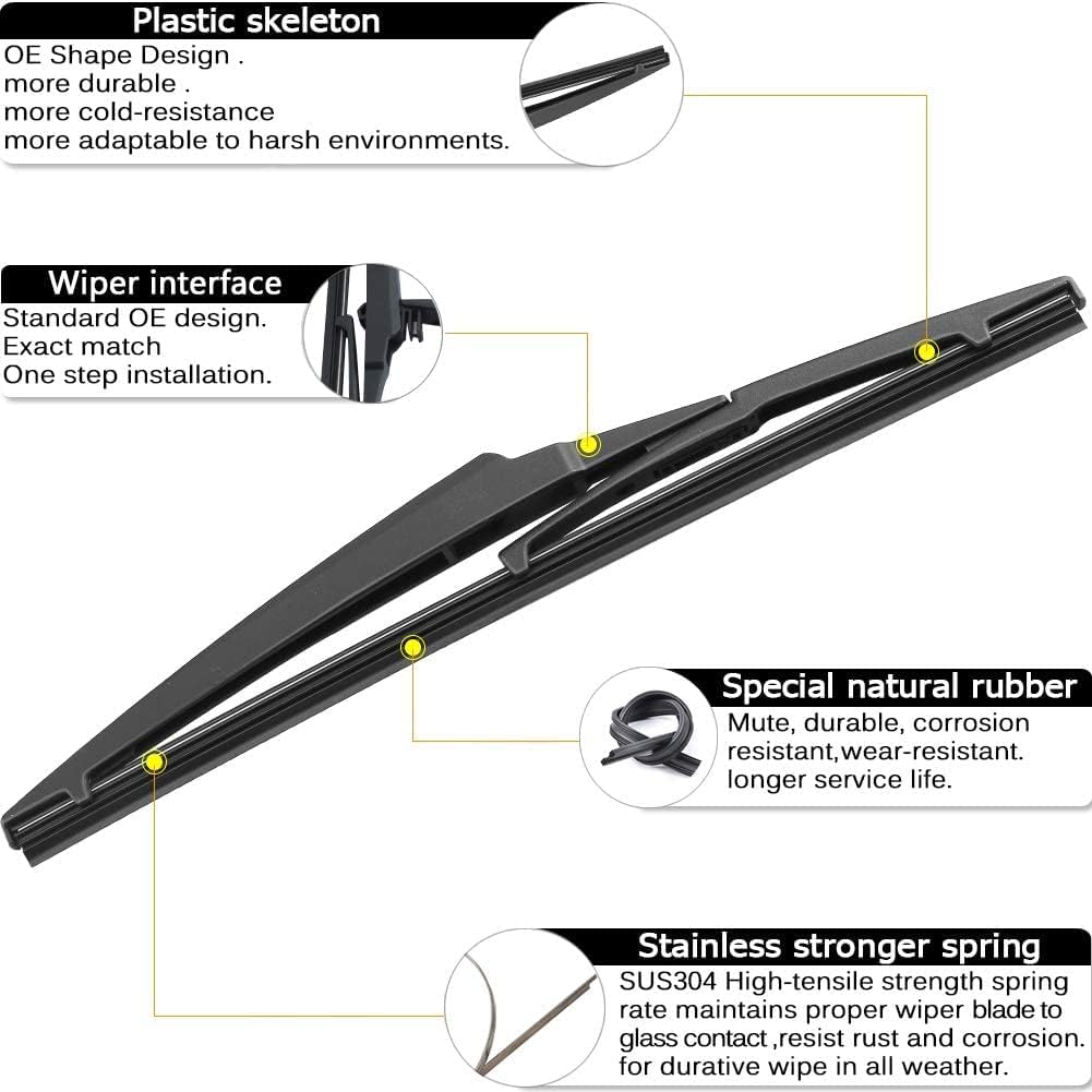 AUTOBOO 26"+16" Windshield Wipers with 12" Rear Wiper Blade Replacement for Toyota RAV4 2019 2020 2021 2022 2023 2024,Mazda 5 2015 2014 2013 2012 2011 2010-2006 -Original Factory Quality (Pack of 3)