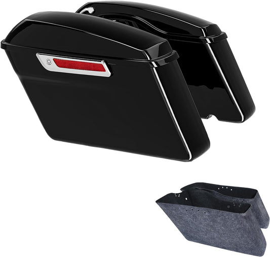 XFMT Motorcycle Hard Saddlebags Vivid Black Saddle Bags Trunk W/Latches For Harley Touring Road King Street Glide Road Glide Electra Glide Ultra Classic 2014-2024