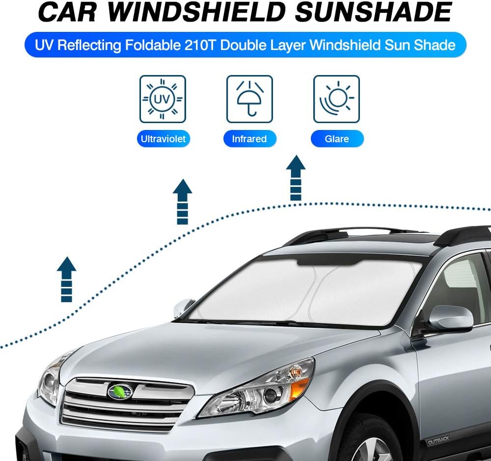 KUST Windshield Sun Shade for 2010-2014 Subaru Outback Wagon Custom Fit Sunshade Sun Visor Protector Foldable Blocks UV Rays Keep Your Car Cooler