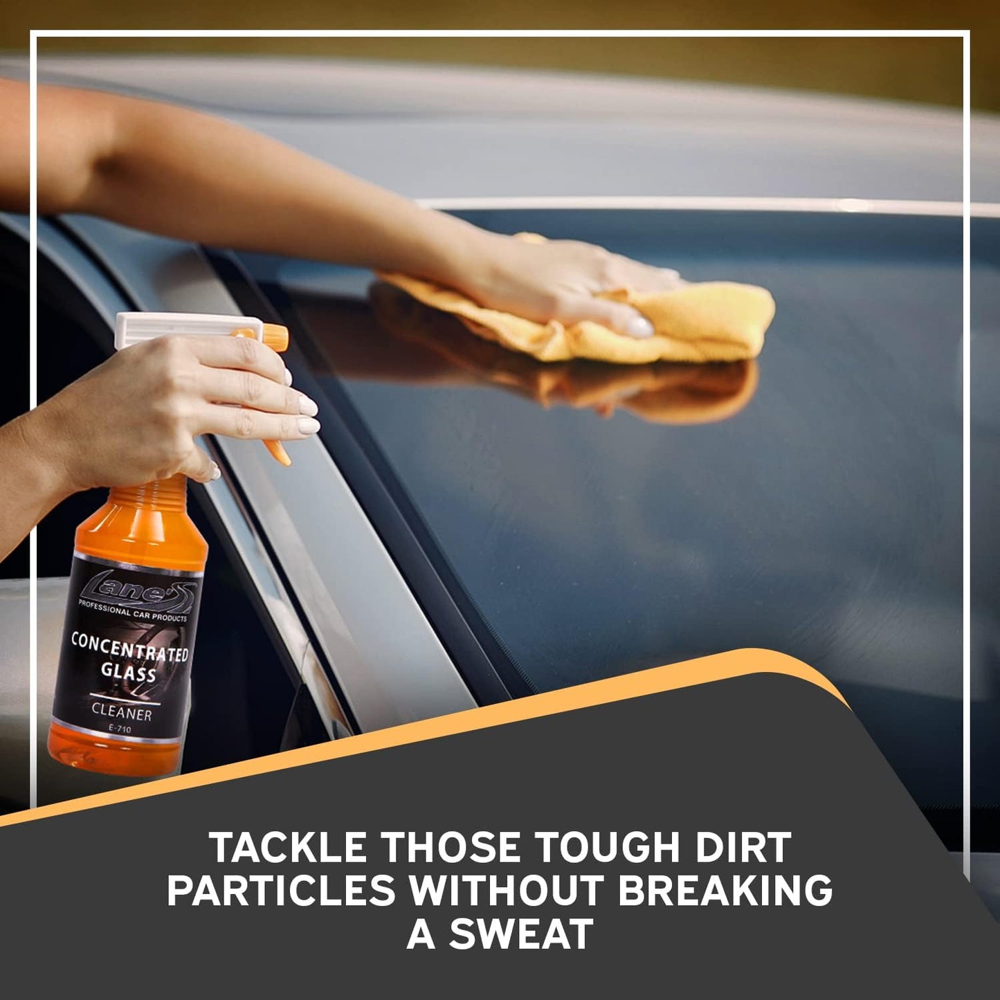 LANE'S Concentrated Auto Glass Cleaner- Window Cleaner, Windshield Cleaner- Removes Smoke Film, Fingerprints, and Smudges, Safe for All Glasses- 32 oz