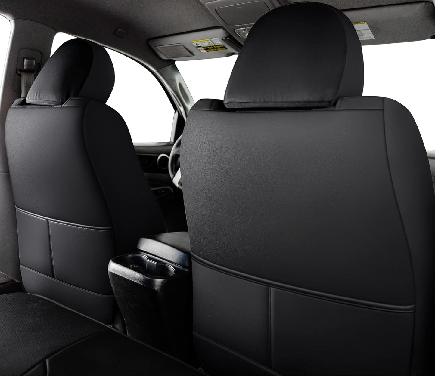 LUCKYMAN CLUB 2005-2015 Tacoma Custom Fit Seat Covers for Crew Cab with Faux Leather (2005-2015 Black)