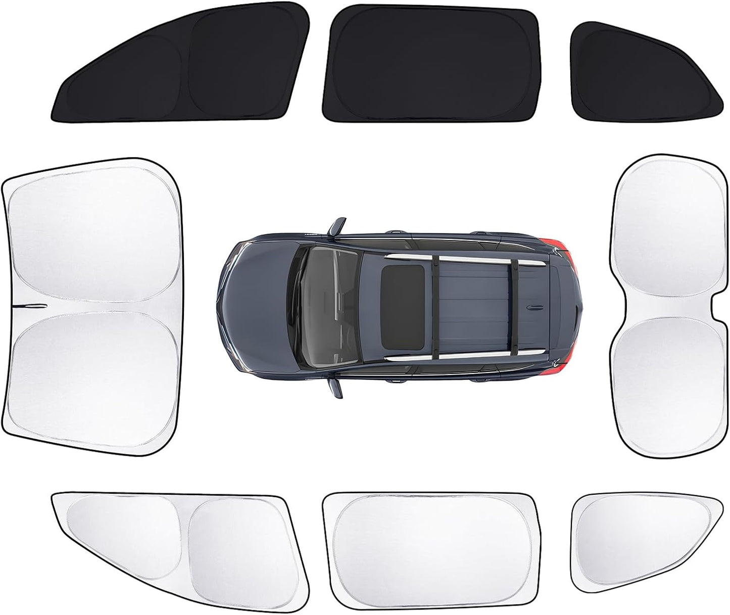 8pcs Car Window Shades for Subaru Ascent 2019-2024 2025 Accessories,Windshield Side Rear Full Sunshade,Sun Visor UV Blocking, Privacy Protection and Blackout for Camping Outdoor