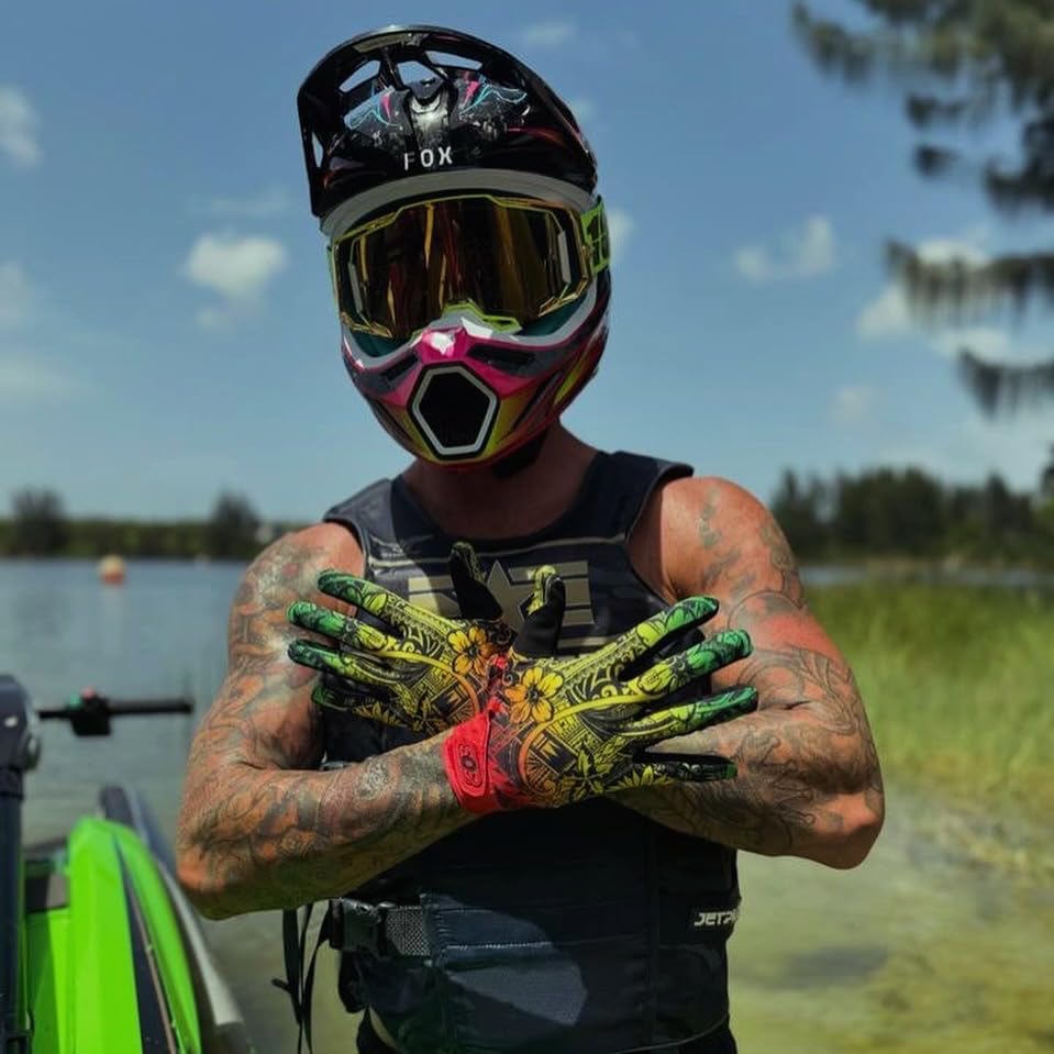 Saints of Speed Dirt Bike Gloves – Motocross, Mountain Bike, Motorcycle, BMX, Jetski, Sim, Karting, Airsoft, Paintball, Driving & Racing Bike Gloves + Phone & Touch Screen Capable