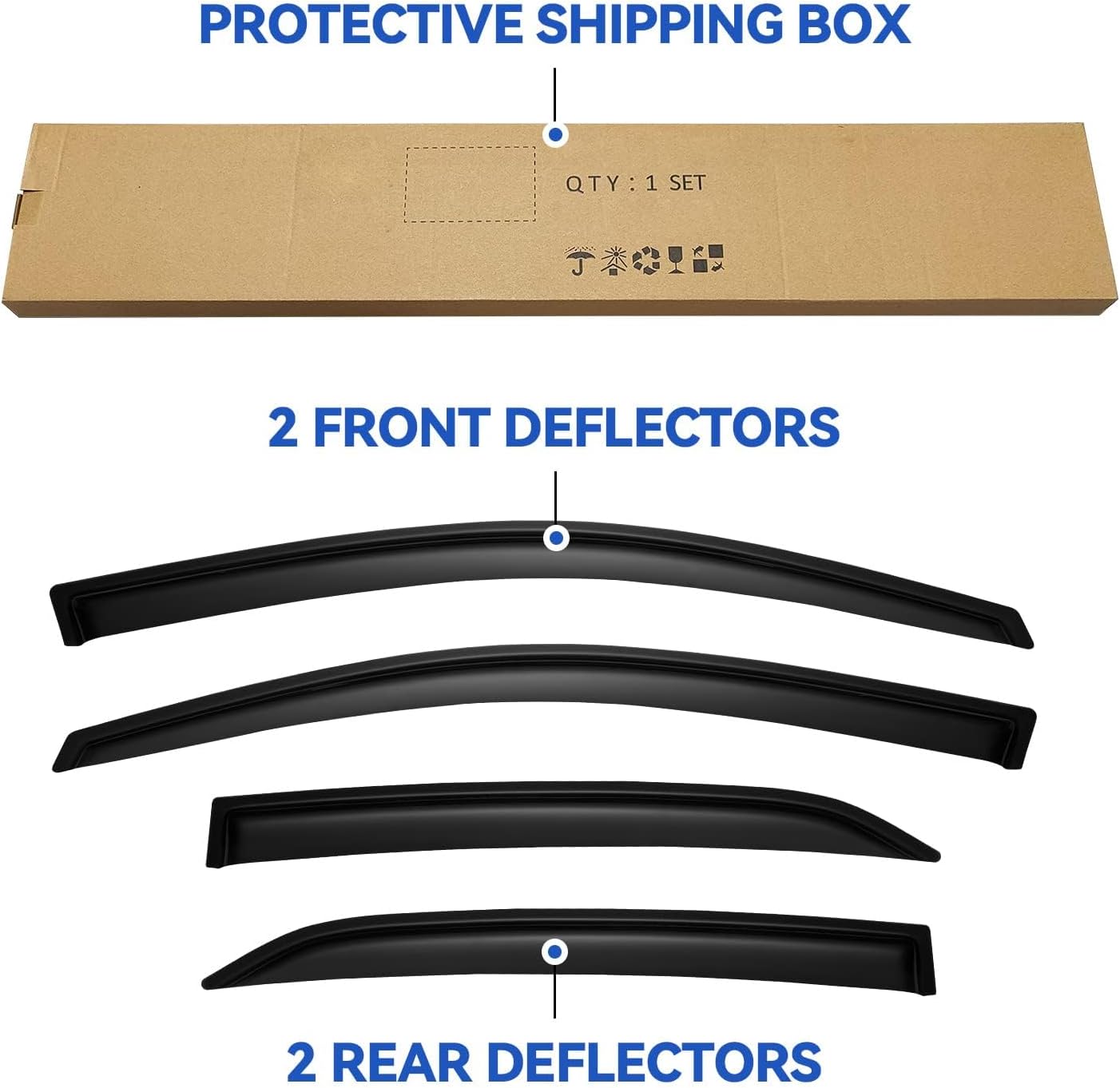 Window Visors Rain Guards for Toyota Corolla 2009-2013, Out-Channel Window Vent Wind Deflectors Visors Shades for 09-13 Corolla