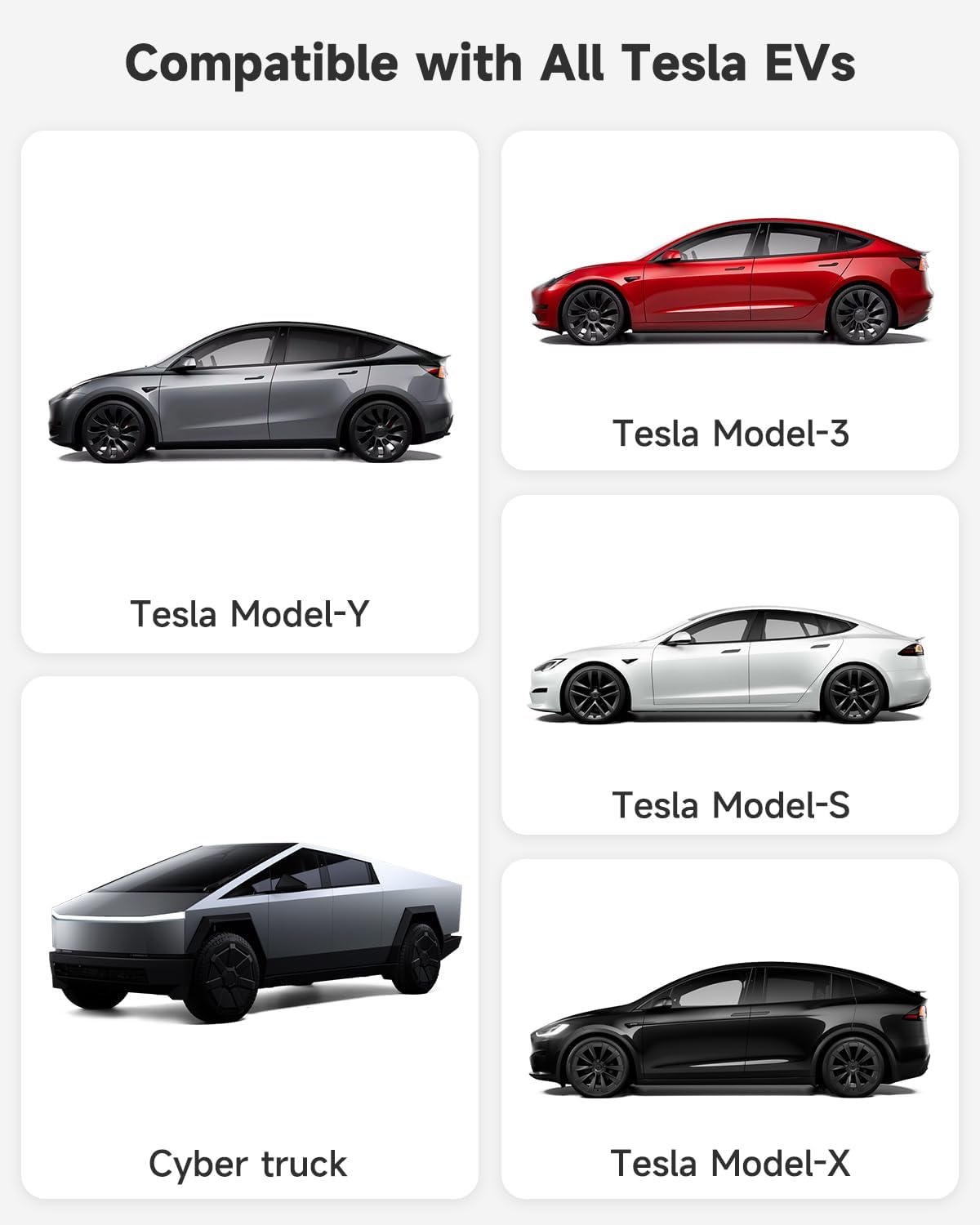 32A EV Charger Extension Cord for Tesla Charger, 21ft EV Extension Cable for Level 1/2 Tesla Home Chargers/Tesla Wall connectors, Max 240V 7.68kW NACS Extension Cable for Tesla Y/X/3/S/Cyber-truck