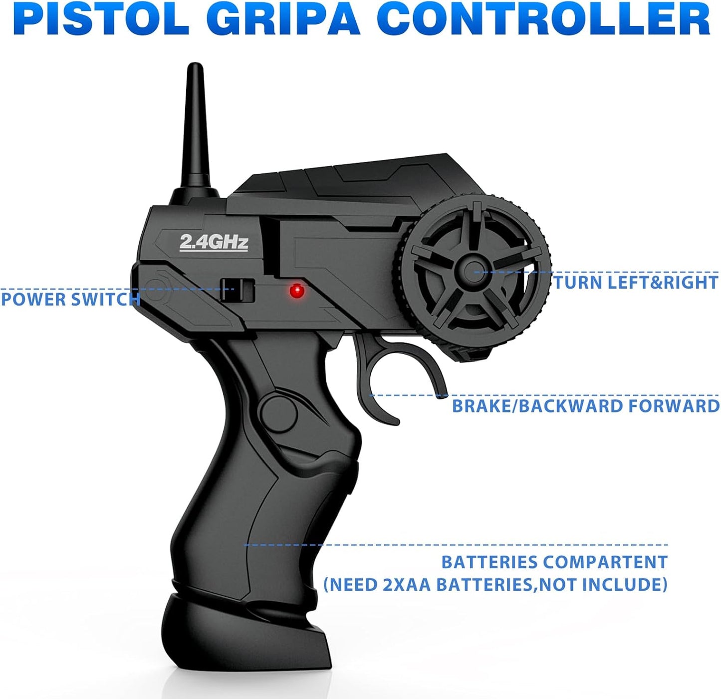 RC Drift Car 1/24 2.4GHz Remote Control Cars, 4WD High Speed Drift RC Cars with Cool LED Lights, Extra Drifting Tires Racing Toys Car for Kids Boys Girls Adults (White)