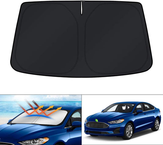 KUST Windshield Sun Shade for Ford Fusion 2013-2021 Front Window Screen Cover Sun Visor Protector Foldable Blocks UV Rays Keep Your Car Cooler