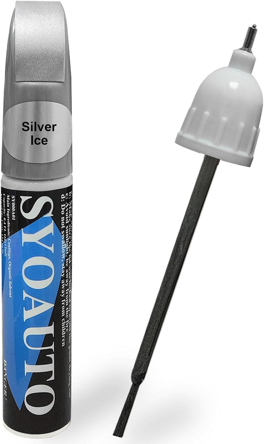 SYOAUTO Silver Ice GAN Touch Up Paint Fit for Chevrolet Auto Touch up Paint Scratch Repair Automotive Paint Scratch Remover 2 in 1 Silver Ice