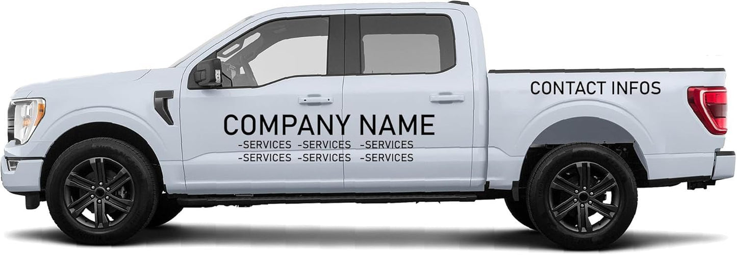 Custom Decals Stickers bussines Signs Lettering and Numbers Personalized Text for Crew cab Pickup Trucks