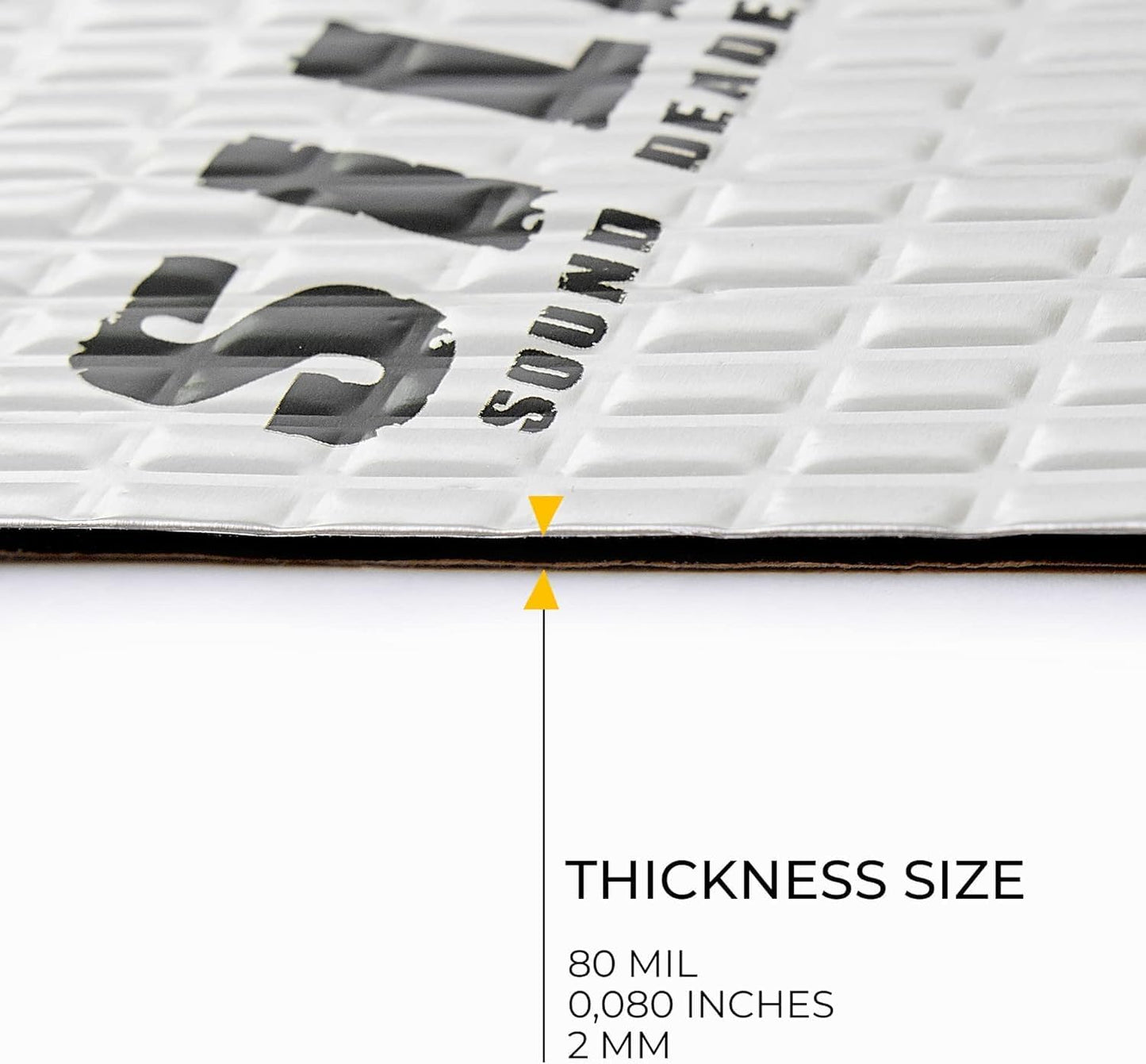 Siless 80 mil (2mm) Car Sound Deadening mat - Butyl Automotive Sound Deadener - Noise Insulation and Vibration Dampening Material 5 sqft (0.46 sqm)