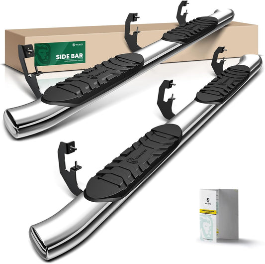 YHTAUTO 5 Inch Running Boards Side Steps Fit Chevy Silverado/GMC Sierra 2007-2018 1500 & 2500 HD 3500 HD 2007-2019 Crew Cab Exclude Classic Model