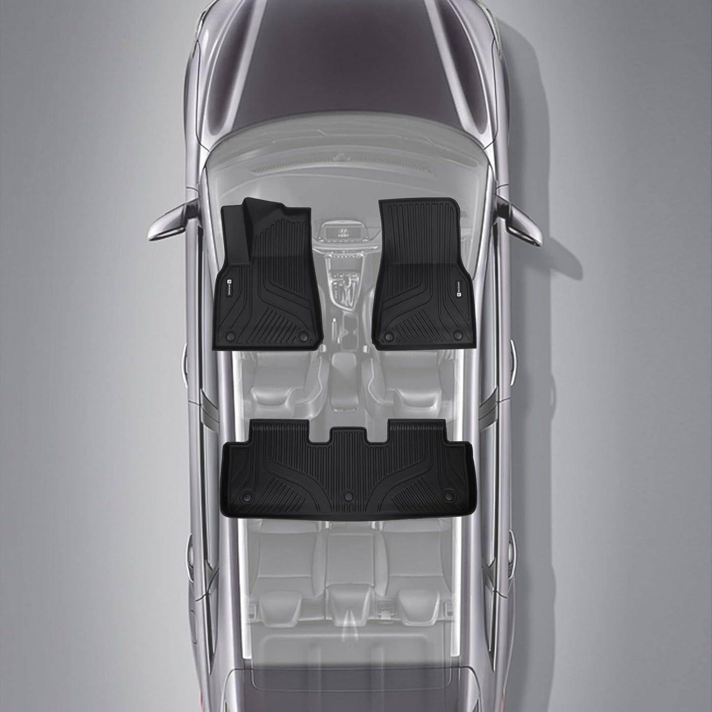 Car Foot Mats for Tesla Model Y with 4 TPE Materials On The Front and Rear Rows Suitable for All Weather Conditions Suitable for Model Y 2020-2024