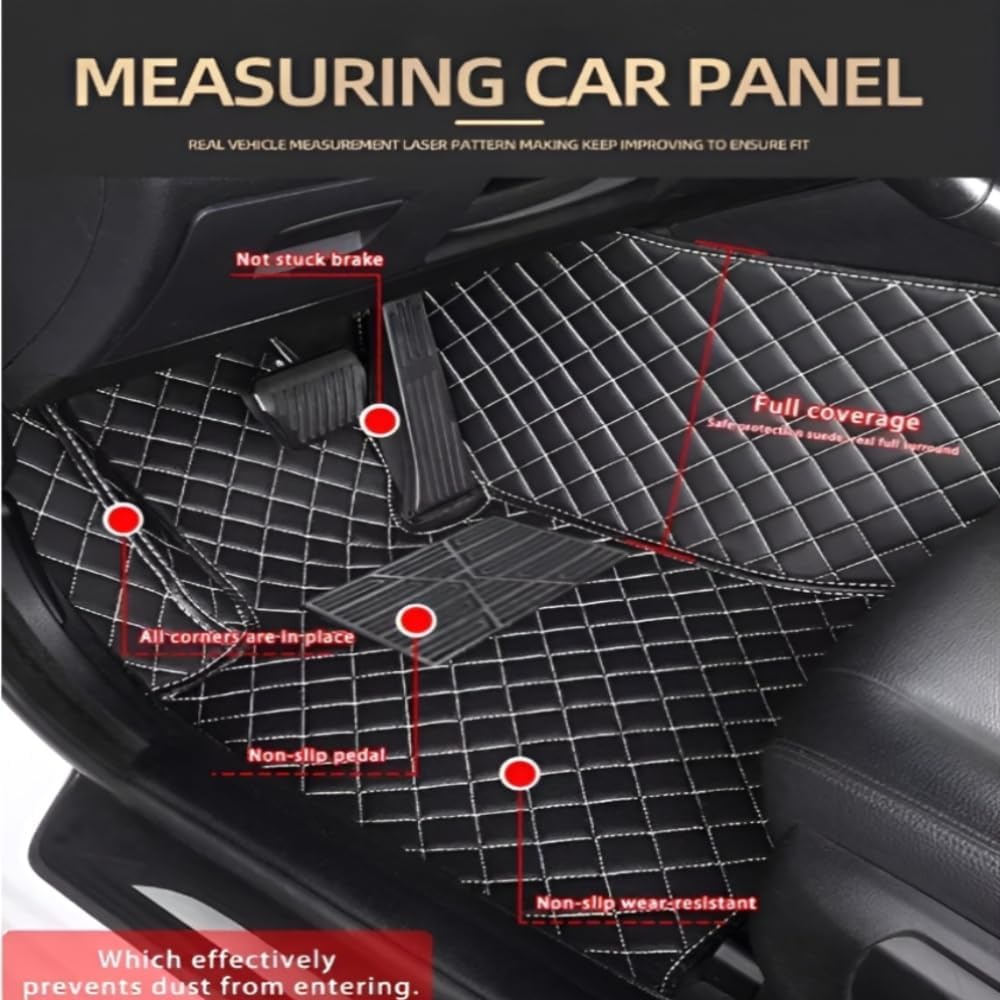 Add Personal Touch to Your Vehicle with IMEISH Customizable Logo Text Car Mats for 99% of vehiclesPads Protection Non-Slip Leather Floor Liners (Light Brown)