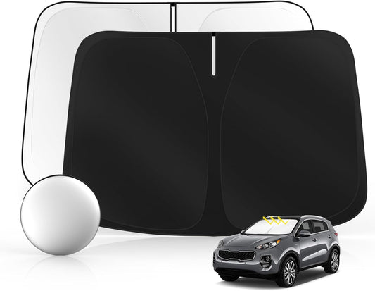Windshield Sun Shade for Kia Sportage 2018-2022 Foldable Sunshade Custom Fit Front Window Car Interior Accessories Protector Blocks UV Rays